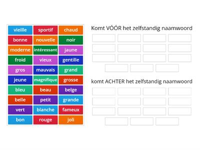 De plaats van het bijvoeglijk naamwoord in het Frans