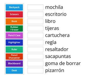 School Vocabulary | Translation English-Spanish