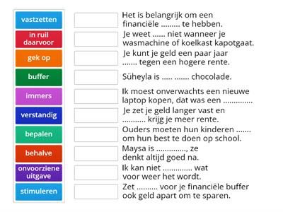 In Zicht thema 5 opdracht 15 vocabulaire