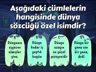 6. Sınıf Türkçe İsimler Test