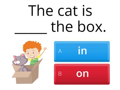 Prepositions of place in on under near
