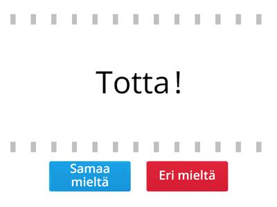 Mielipide: Samaa vai eri mieltä