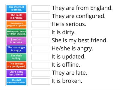 WRIT - Match the name to the pronoun 