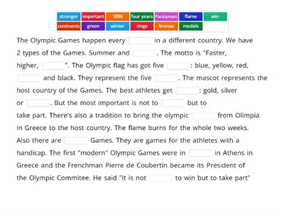  Olympic Games - reading comprehension