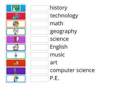 school subjects match up