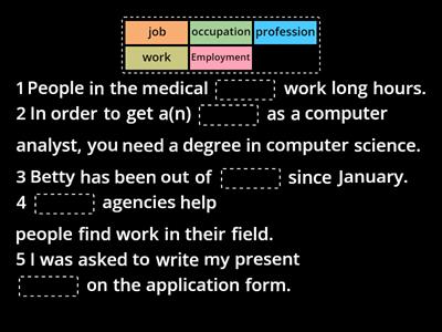 Easily confused words (work)