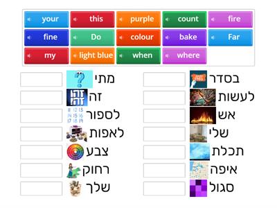 English Hebrew Vocabulary 