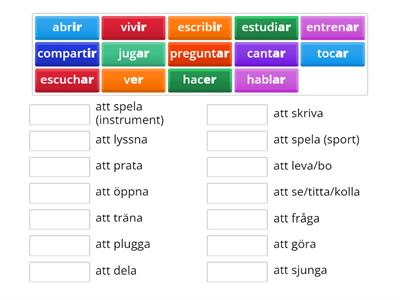 spanska verb i grundform