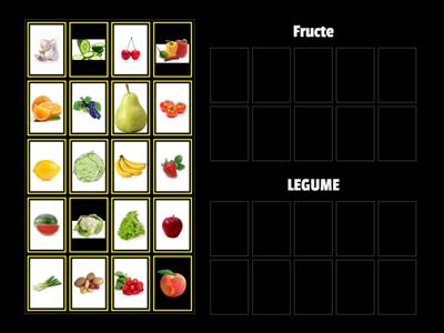 Concurs: fructe sau legume? Găsește grupul potrivit!/Prof. logoped Ariana Ananie CJRAE Sibiu