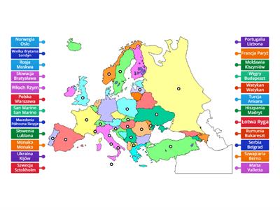 Państwa Europy oraz jej stolice