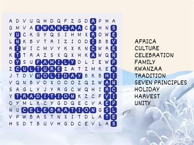 Kwanzaa Word Search