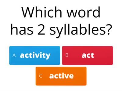 Multi syllable words