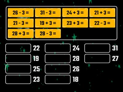 Adunarea/scaderea cu 3 (in concentrul 20-31)