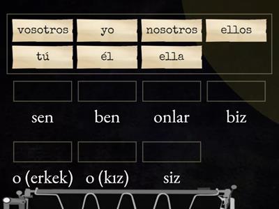 Pronombres personales (español-turco)