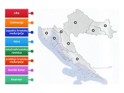 Prirodno geografska podjela Hrvatske - karta