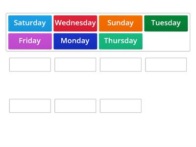 Days of the week أيام الأسبوع 