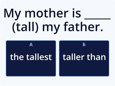 Comparative and superlative adjectives