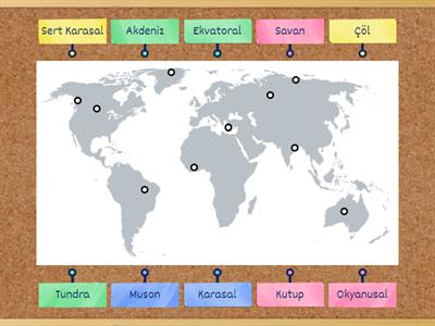 Dünya'da İklim Tipleri Eşleştirme oyunu