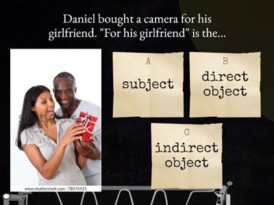 Subject, direct object and indirect object