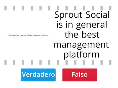 Read the text about Sprout Social and check TRUE or FALSE