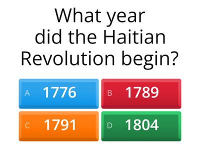 The Haitian Revolution Quiz 1
