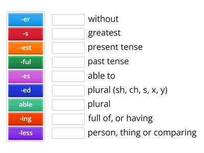 Suffix review (to -able)