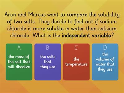Y8 ELL 2.3 Planning Solubility Investigation Questions