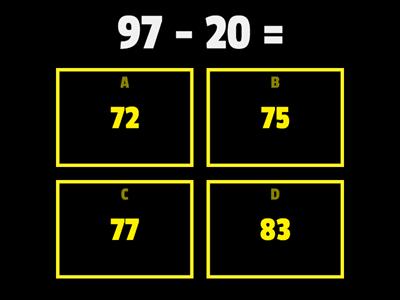 Odčítání dvojciferných čísel - kvíz