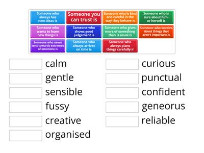 Definitions: Personality Adjectives