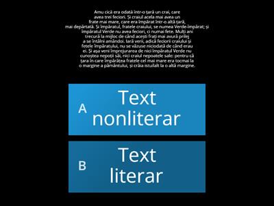 Text literar  si text nonliterar
