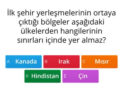 TÜRKİYE’DE FONKSİYONLARINA GÖRE ŞEHİRLER TEST