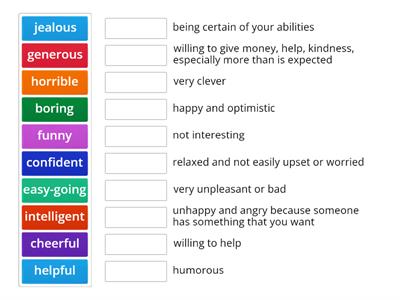 personality adjectives