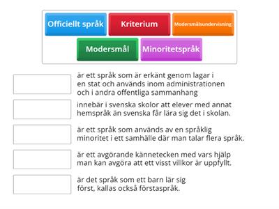 Begrepp 1 Språk i Sverige