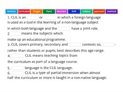 Unit 1 Aims of CLIL and rationale for CLIL