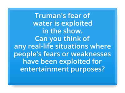FILM The Truman Show Post Viewing Questions