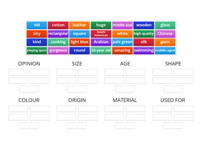 L3 Wk 4 Order of adjectives