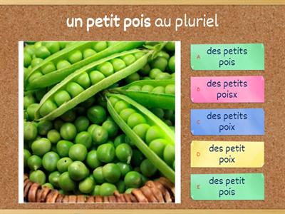 Déterminants + noms - s ou x ? quiz 2