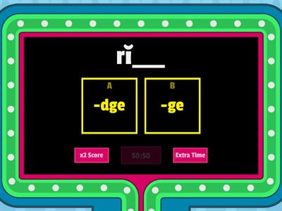 Game show -dge or -ge
