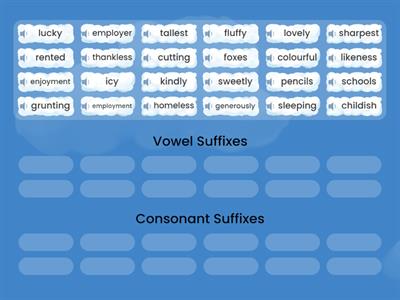 Vowel and Consonant suffixes sort