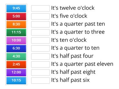 Telling the Time (O'clock, half, quarter)