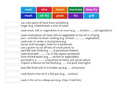 Outcomes Int. U8. cooking verbs