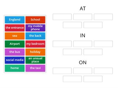 Time and place prepositions