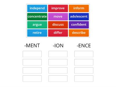 Suffix ment ion ence егэ