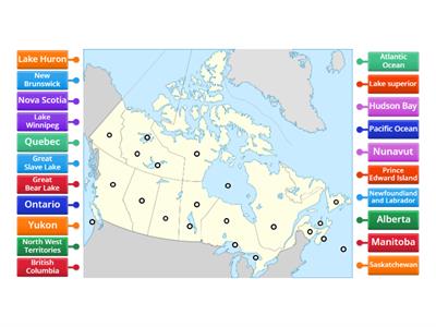 Canadian provinces, territories & bodies of water
