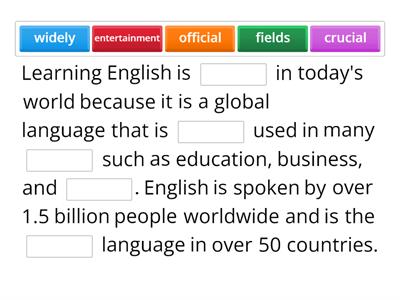 Importance of learning English