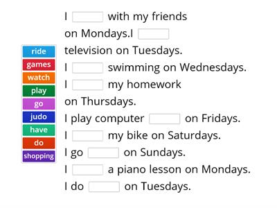 Week activities