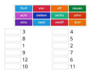 Zahlen 1-12