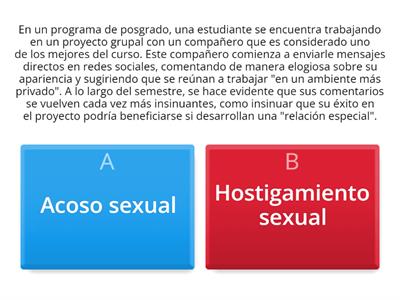 ¿ACOSO U HOSTIGAMIENTO SEXUAL?