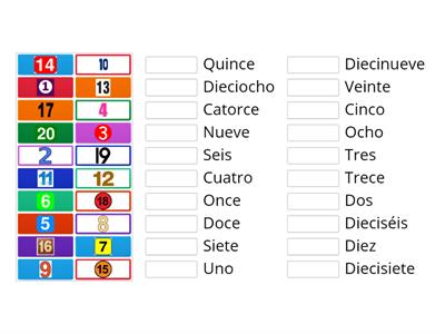 Los numeros del 1 al 20 - Teaching resources
