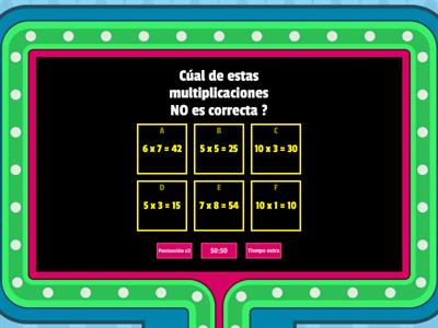 JUEGO DE LA MULTIPLICACIÓN Y LA DIVISION